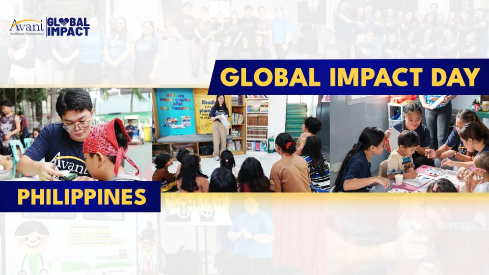 People participating in Global Impact Day activities at a library and community center in the Philippines.
