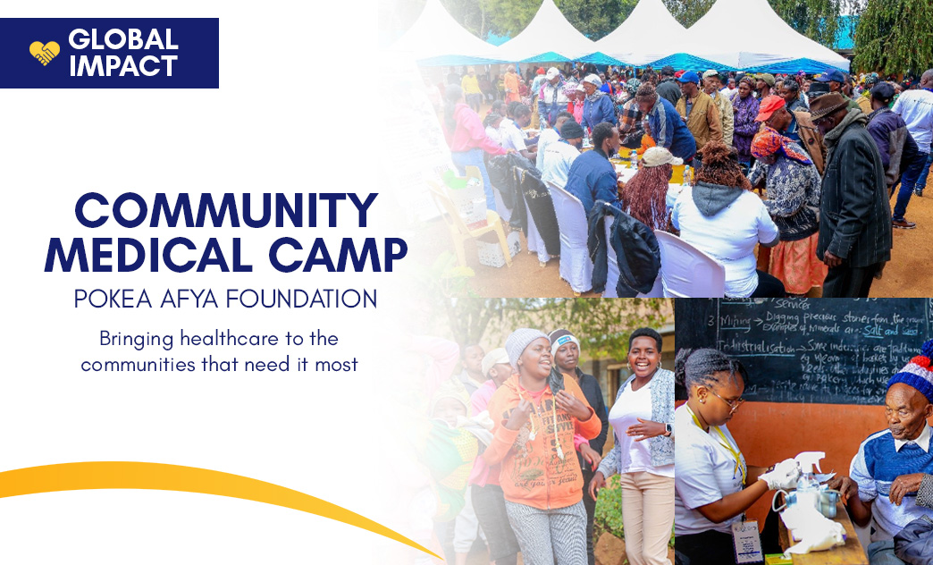 A large community medical camp with healthcare workers and many people receiving services outdoors.